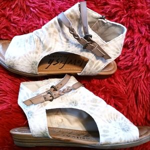 Women's Blowfish Malibu Canvas and Leather Sandals